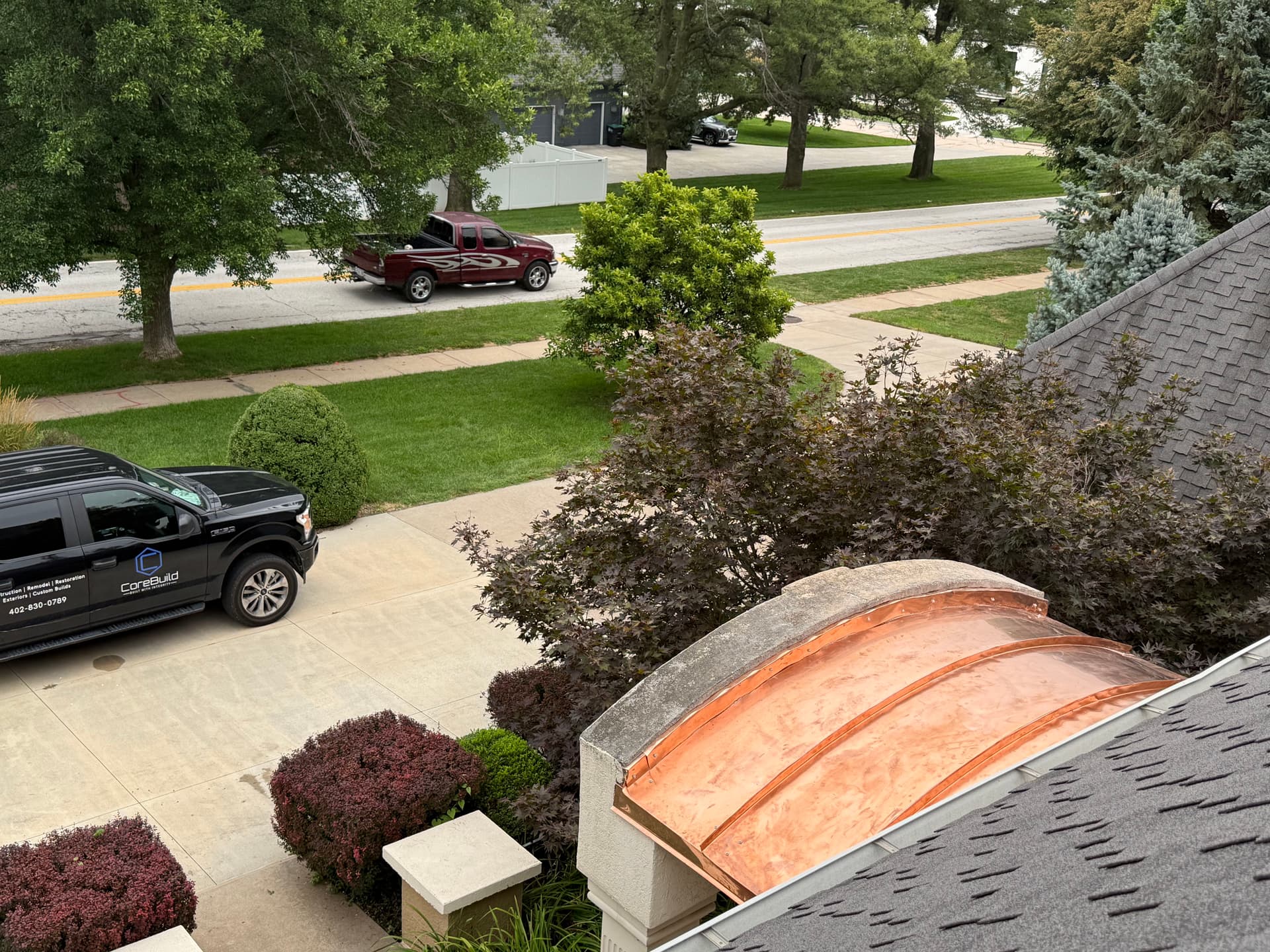 Gallery photos for Hand-Crafted Custom Copper Awning Built for a Residential Entryway: Image #1