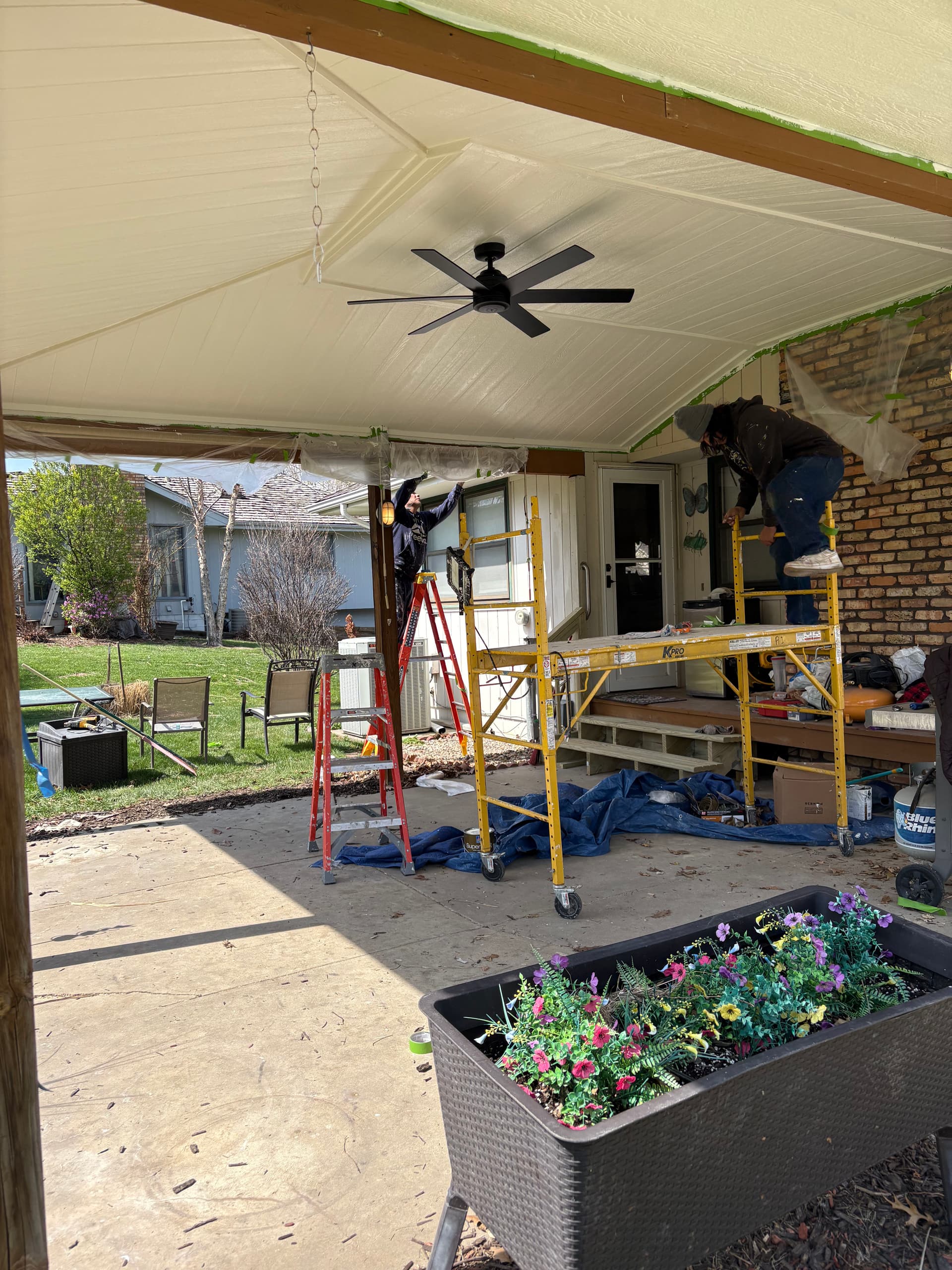 Patio Ceiling Gets a Full Overhaul with Vinyl Under Decking image