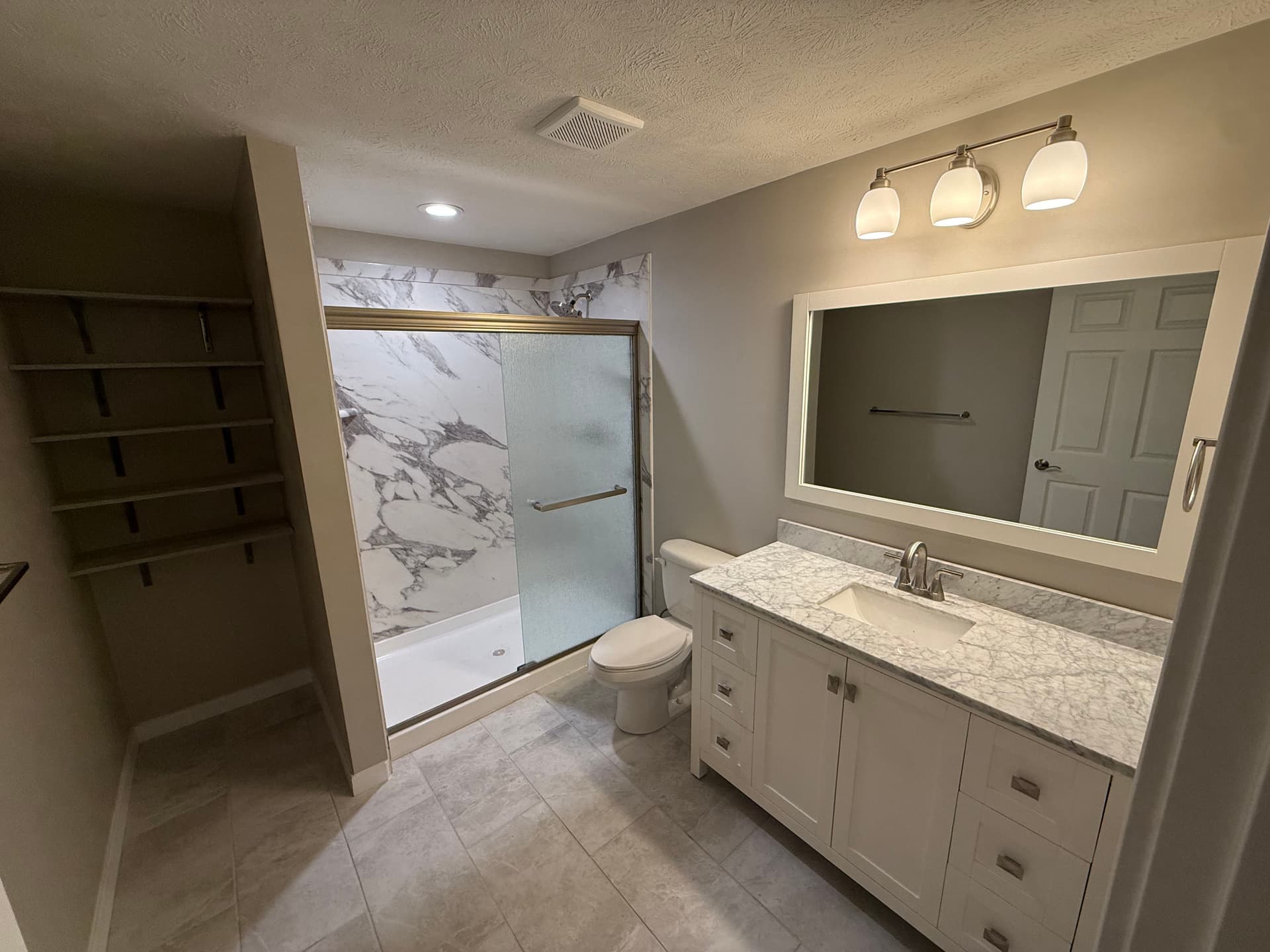 Basement Bathroom Built From the Ground Up image