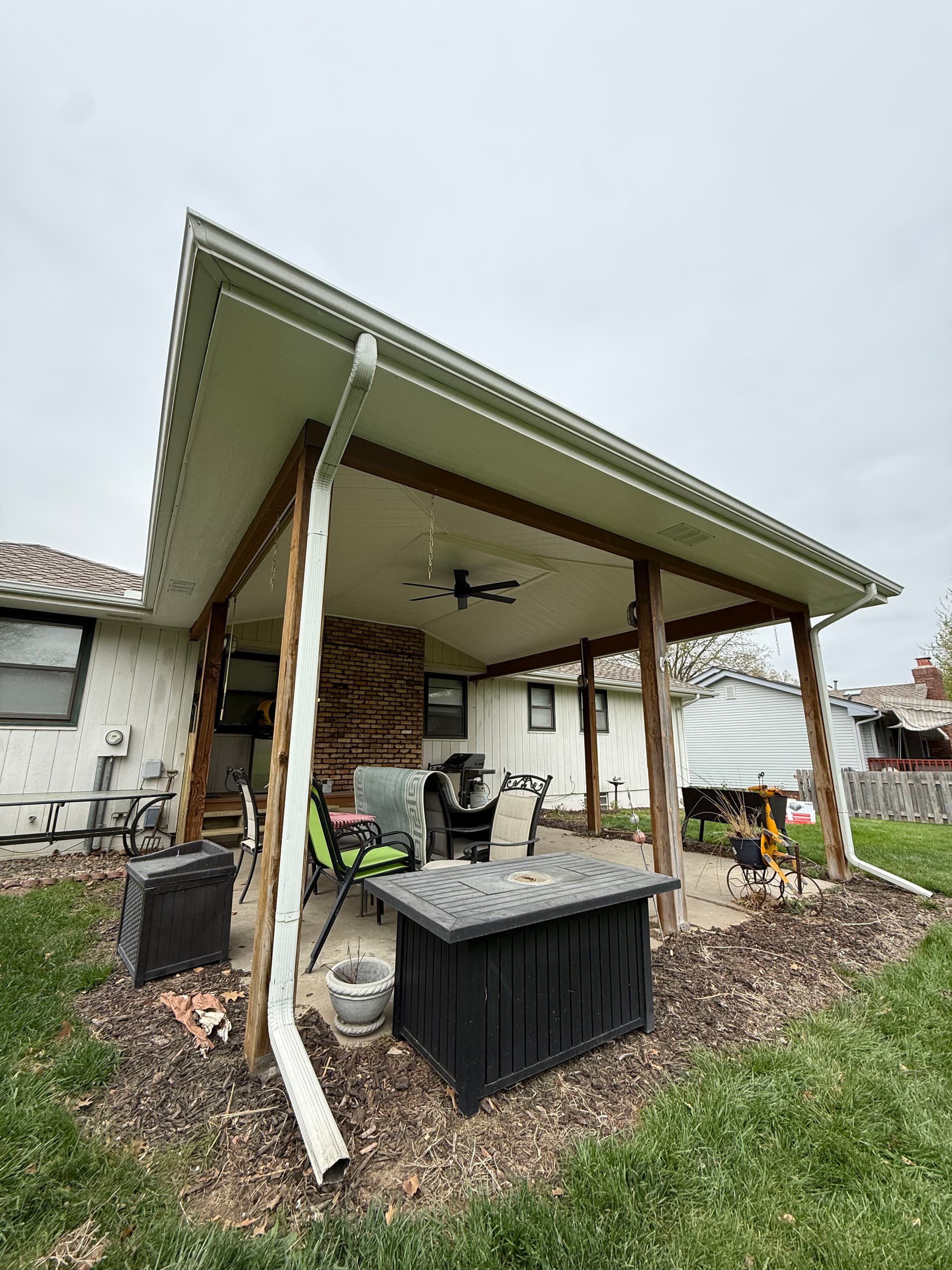 Gallery photos for Backyard Patio Ceiling Cover With Vinyl Under Decking and Fan: Image #5